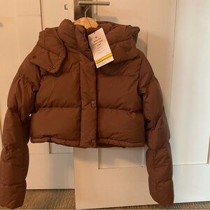 lululemon athletica Cropped Chestnut Brown Puffer Jacket